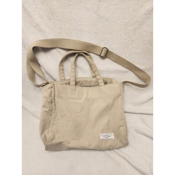KALIDI Handbags - Kalidi Corduroy Tan Tote Bag Bag Shoulder With Strap Beige 13x10